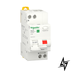 Диференційний автоматичний вимикач Schneider Electric Resi9 16 А 30 мA 1P+N 6кA С тип АС R9D25616 фото